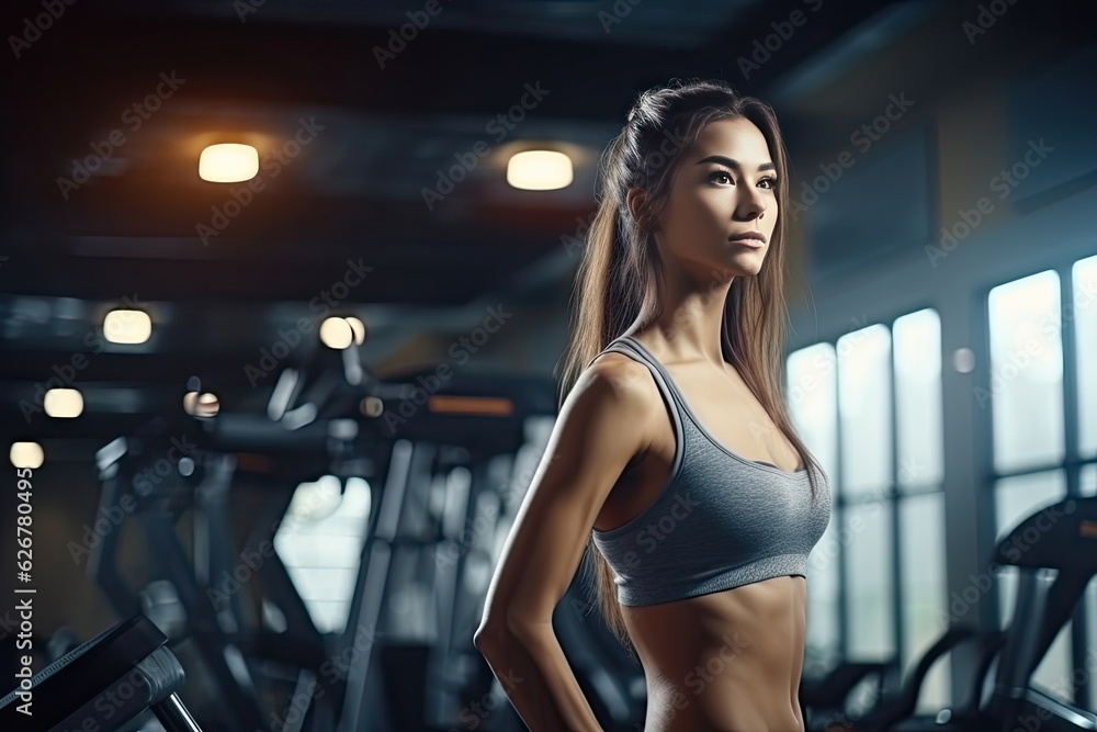 Fototapeta premium fitness woman exercise in gym, healthy life concept