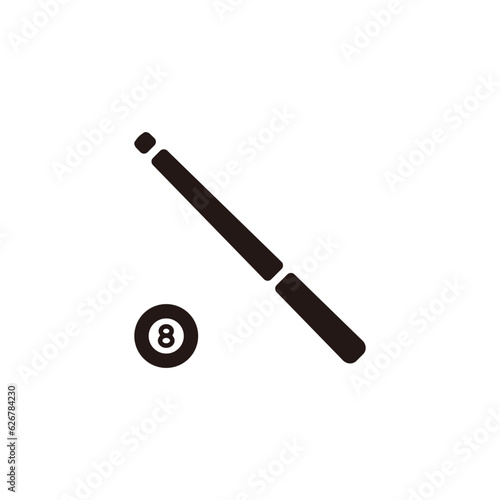 Cue sports icon.Flat silhouette version.
