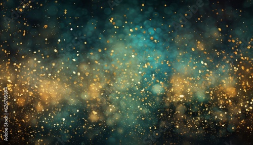 a gold dust background with glitter particles, Generative AI © ParinApril
