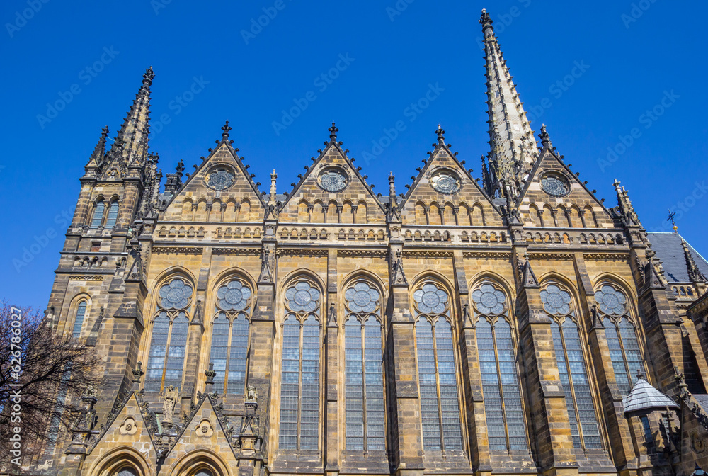 Side view of the Peters church in Leipzig, Germany
