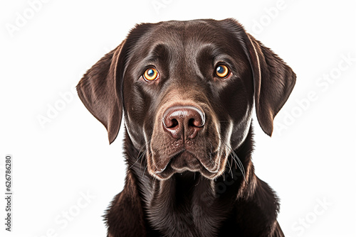 portrait of a Labrador retriever dog with white background