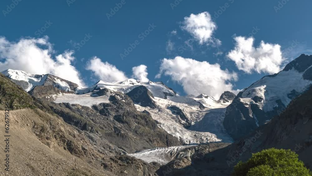 Time-lapse in The Morteratsch Glacier in the Swiss Alps Time-lapse in The Morteratsch Glacier in the Swiss Alps