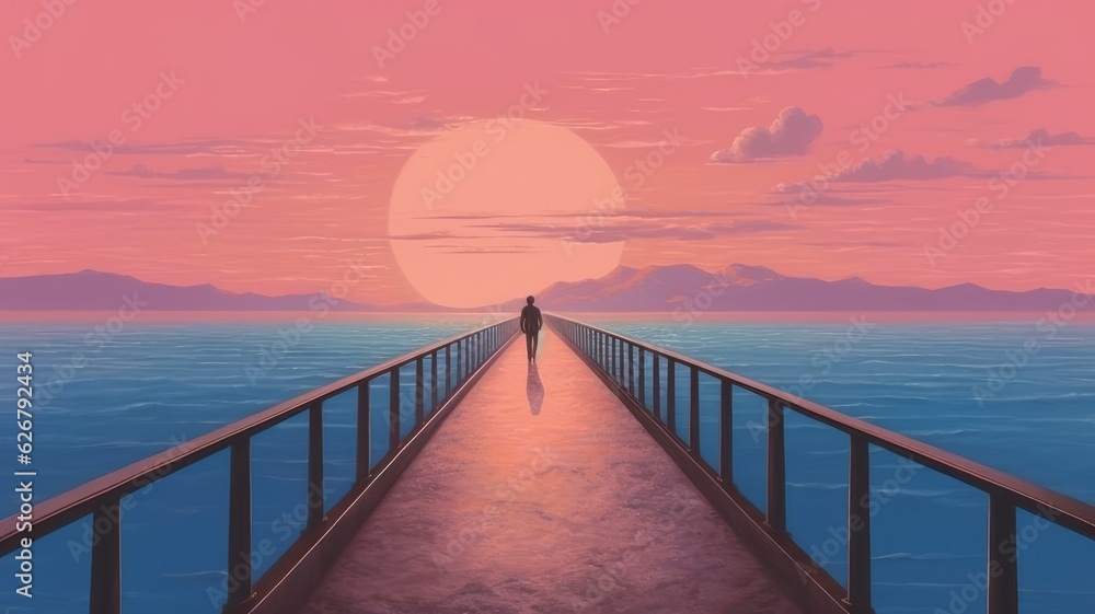   pink sunset sea