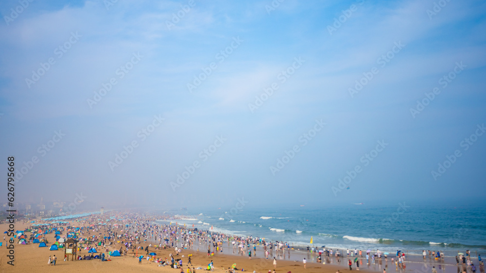 Obraz premium Huangdao District, Qingdao City - Golden Beach