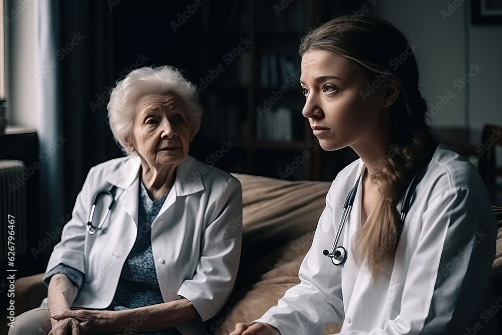 Fototapeta premium Senior doctor consult young doctor in hospital.