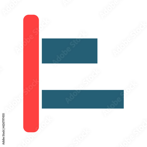 Horizontal Left Align Glyph Two Color Icon Design