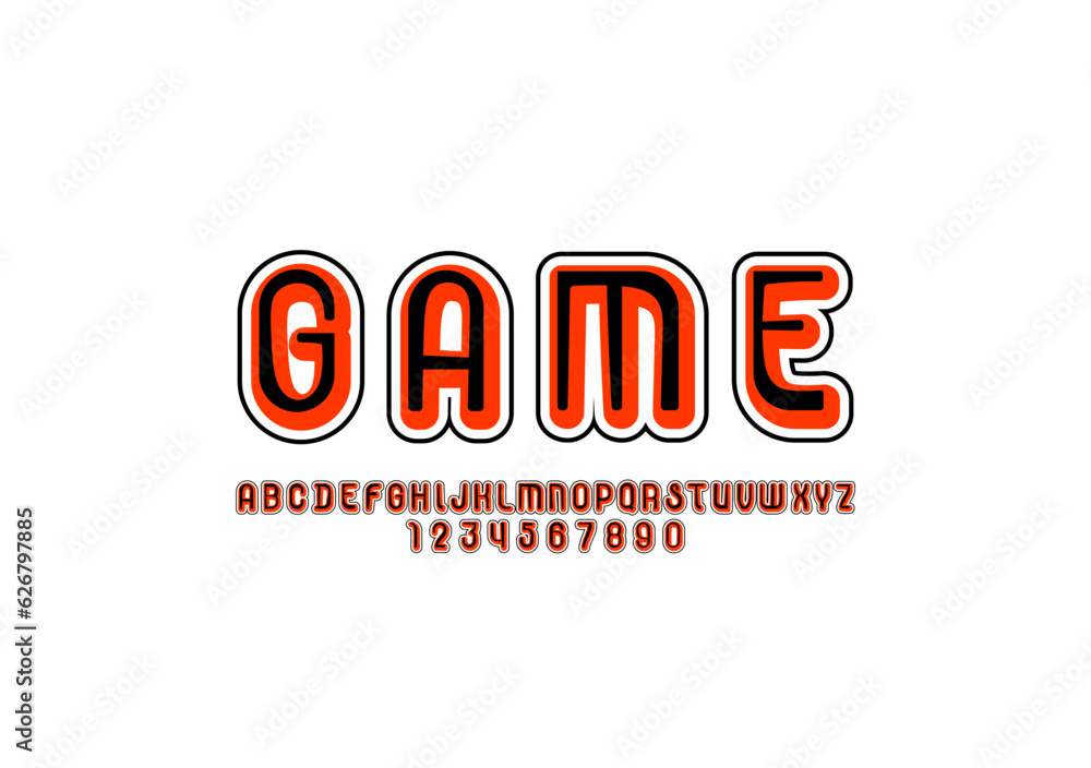 Playful font, rounded children alphabet, modern trendy bold bright letters and numbers, vector illustration 10EPS Playful font, rounded children alphabet, modern trendy bold bright letters and numbers, vector illustration 10EPS