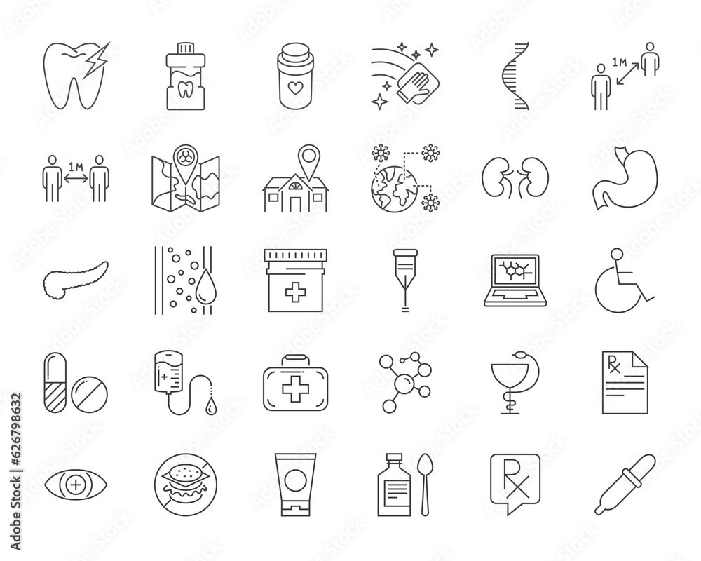 Medical Vector Icons Set. Line Icons, Sign and Symbols in Linear Design. Medicine, Health Care and Coronavirus COVID-19 pandemic. Mobile Concepts and Web Apps. Modern Infographic Logo and Pictogram. Medical Vector Icons Set. Line Icons, Sign and Symbols in Linear Design. Medicine, Health Care and Coronavirus COVID-19 pandemic. Mobile Concepts and Web Apps. Modern Infographic Logo and Pictogram.