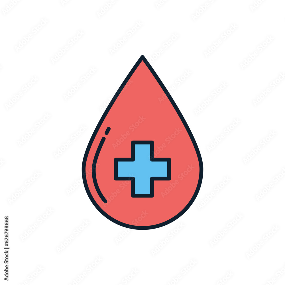 Blood Donation related vector line icon. Blood drop. Isolated on white background. Vector illustration. Editable stroke Blood Donation related vector line icon. Blood drop. Isolated on white background. Vector illustration. Editable stroke