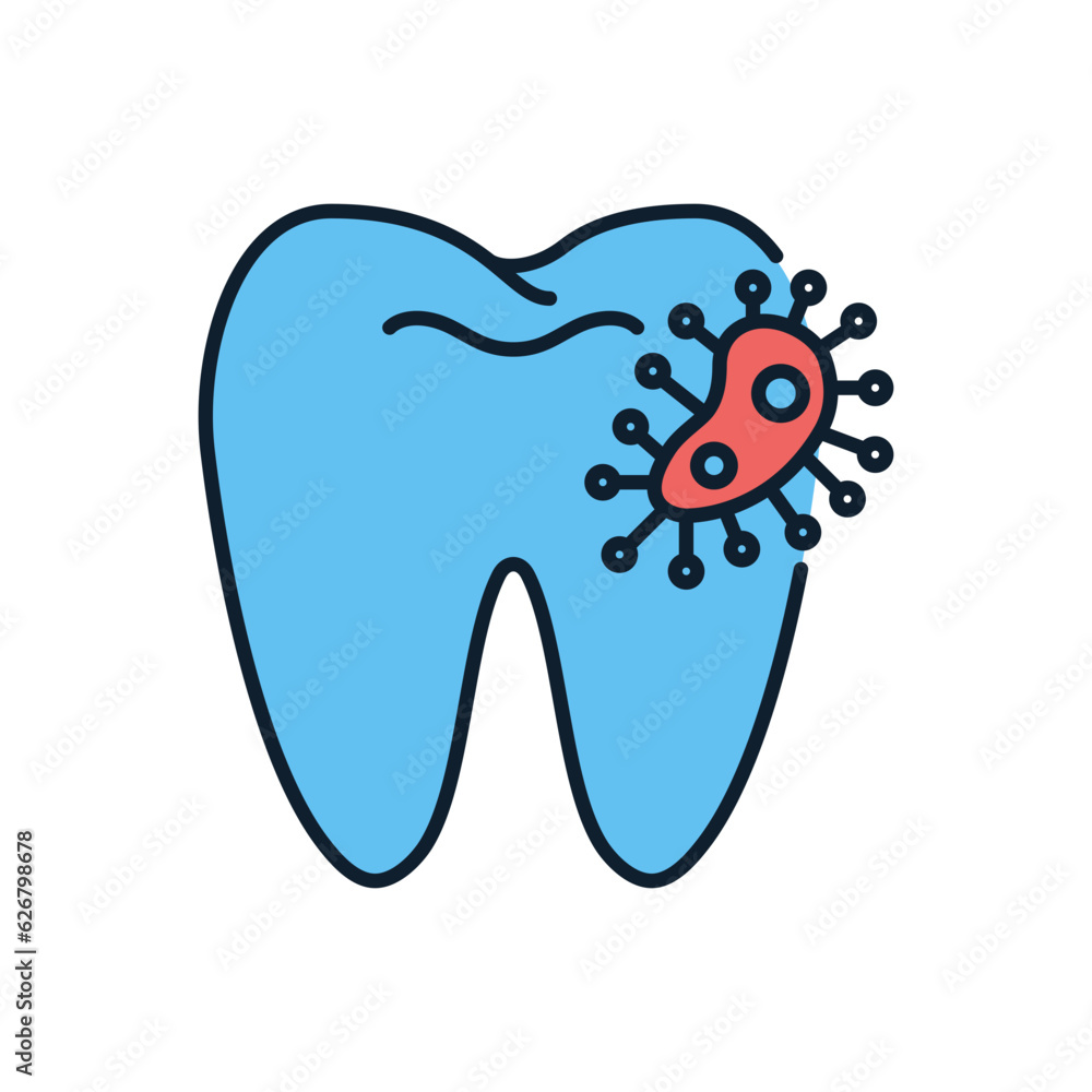 Dental Bacteria Related Vector Icon. Dental Bacteria Sign. Isolated on White Background Dental Bacteria Related Vector Icon. Dental Bacteria Sign. Isolated on White Background