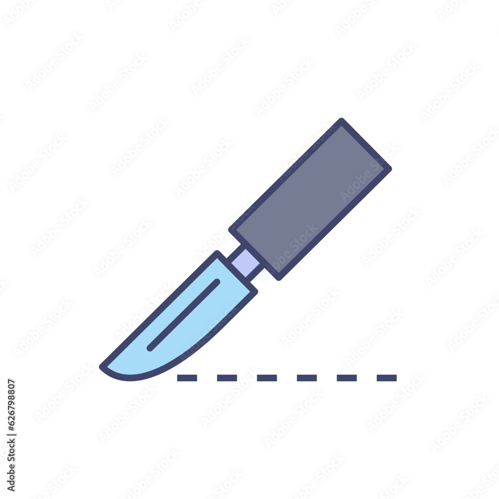 Scalpel related vector line icon. Isolated on white background. Vector illustration. Editable stroke Scalpel related vector line icon. Isolated on white background. Vector illustration. Editable stroke