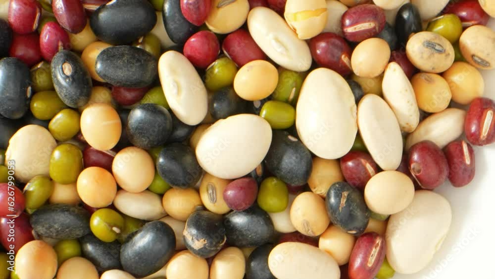 An amalgamation of five distinct and nutritious beans - Red Kidney Beans, Black Turtle Beans, Mung Beans, White Kidney Beans, and Soybeans - offers a healthy culinary experience.
An amalgamation of five distinct and nutritious beans - Red Kidney Beans, Black Turtle Beans, Mung Beans, White Kidney Beans, and Soybeans - offers a healthy culinary experience.