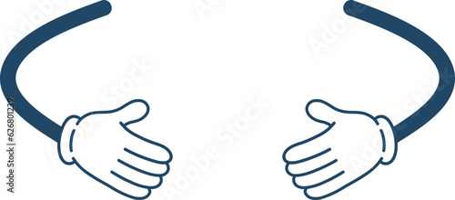 Retro Arm Hand Vector Cartoon Gesture Hug