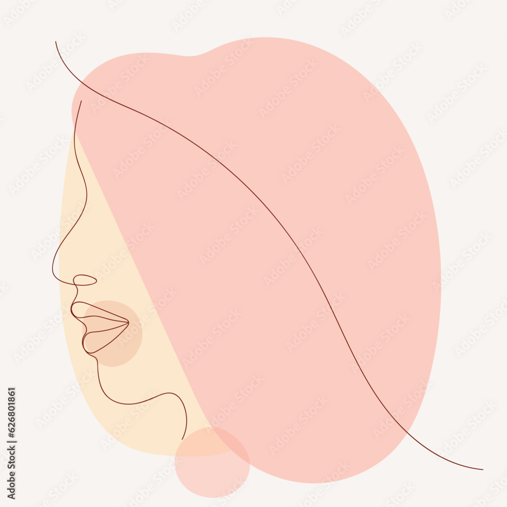 Abstract Woman face one line drawing. Stylish woman portrait. Outline trendy vector illustration. Abstract Woman face one line drawing. Stylish woman portrait. Outline trendy vector illustration.