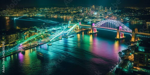 Sydney aerial view - Generative AI