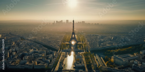 Drone over Paris - Generative AI