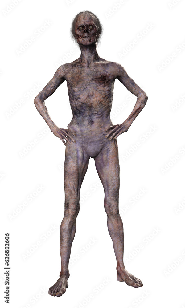 Zombie on transparent background, 3d render Zombie on transparent background, 3d render