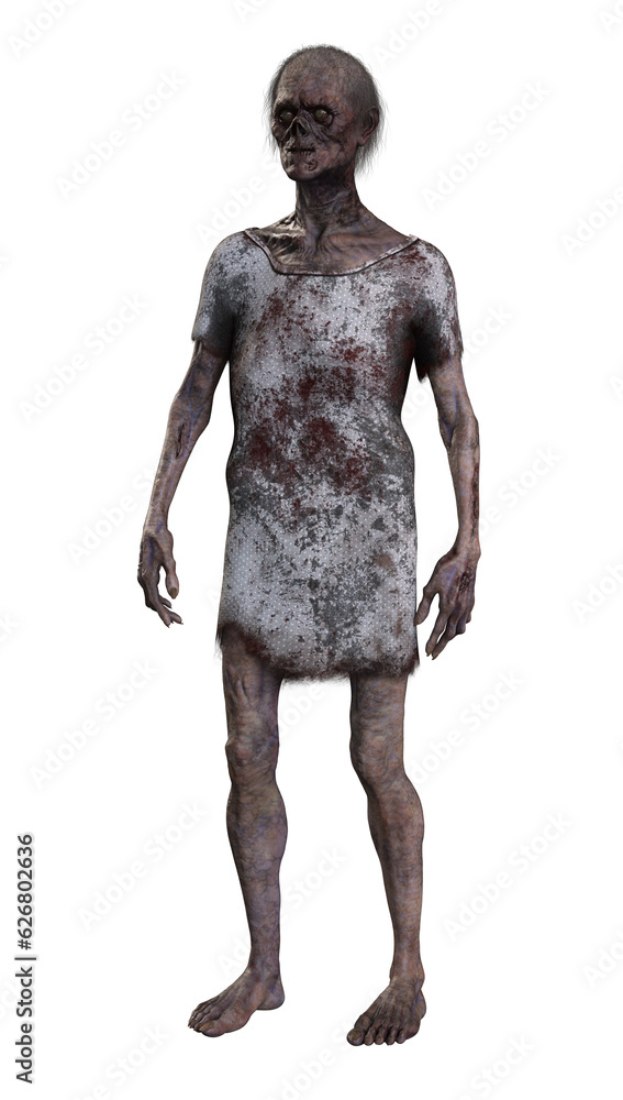 Zombie on transparent background, 3d render Zombie on transparent background, 3d render