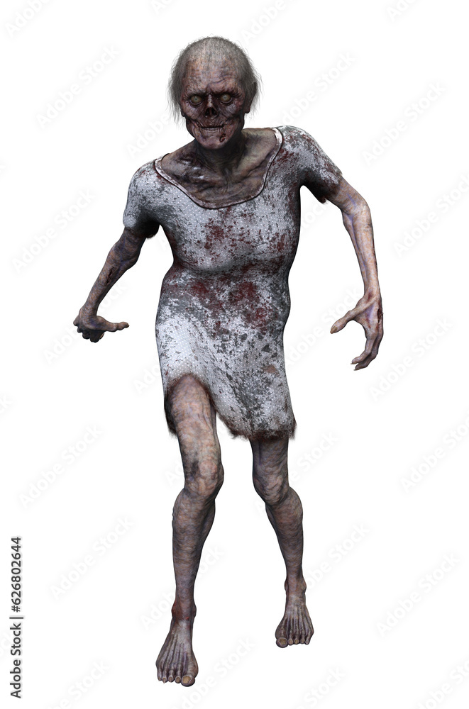 Zombie on transparent background, 3d render Zombie on transparent background, 3d render