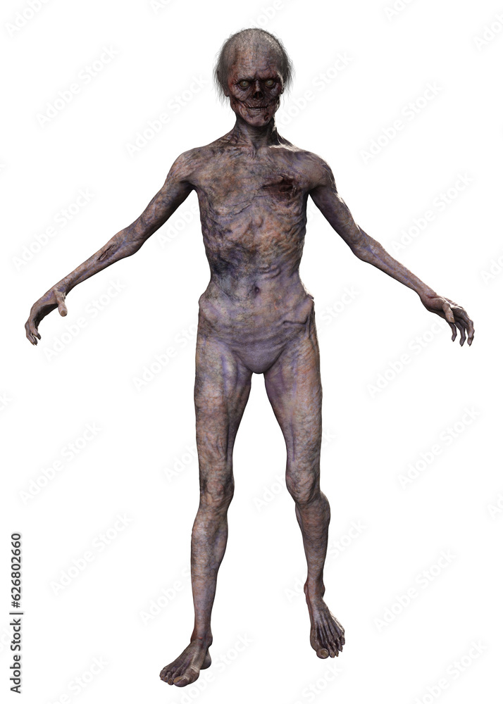 Zombie on transparent background, 3d render Zombie on transparent background, 3d render
