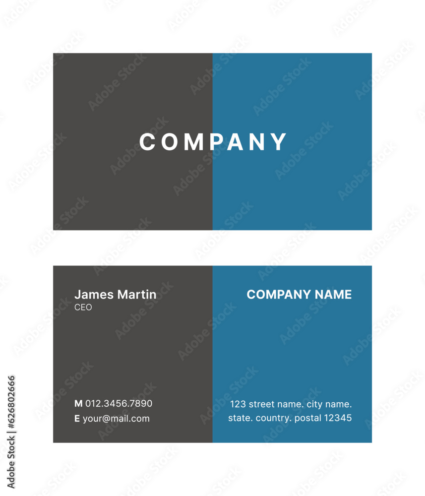 A simple, modern style business card template design.