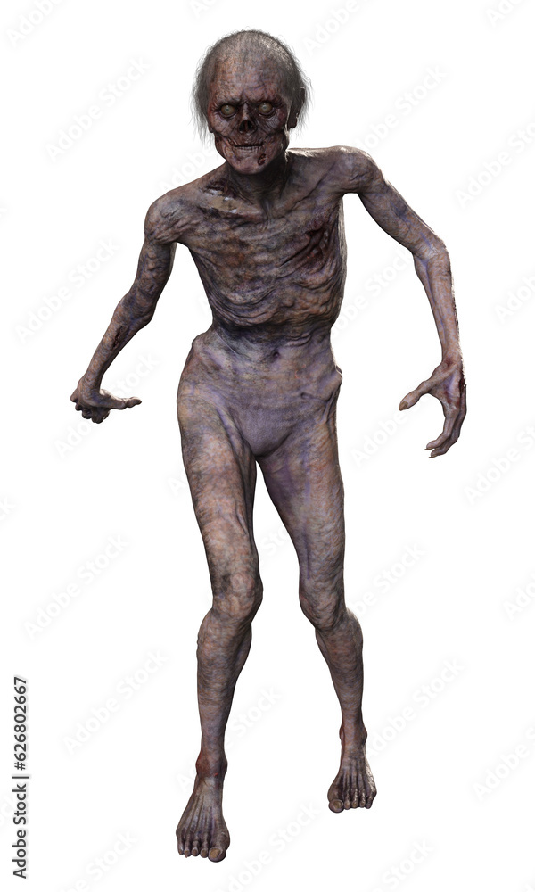 Zombie on transparent background, 3d render Zombie on transparent background, 3d render