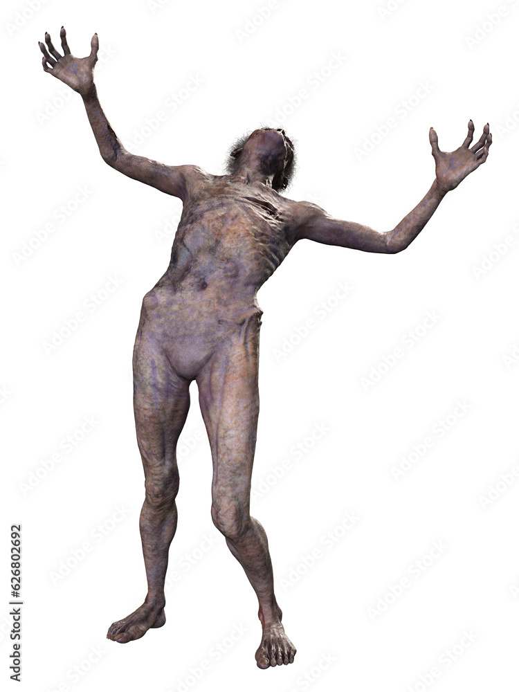 Zombie on transparent background, 3d render Zombie on transparent background, 3d render