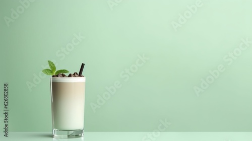 gold drink of chocolate mint flavour. Ai Generated.