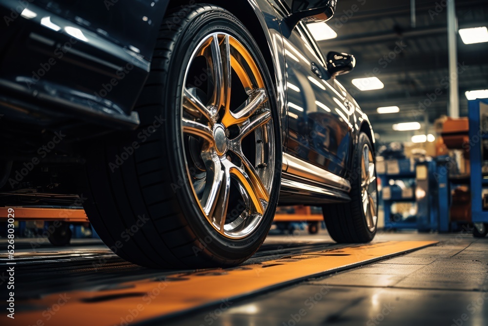 male tire changer Check the condition of new tires in stock for replacement at a service center or auto repair shop. Tire warehouse for the automobile industry