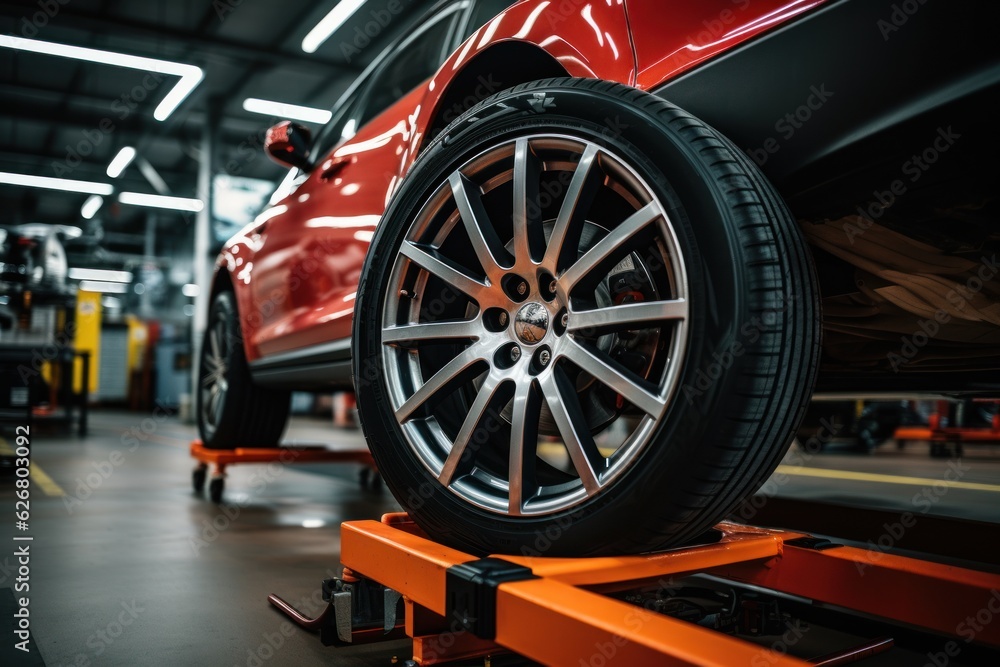 male tire changer Check the condition of new tires in stock for replacement at a service center or auto repair shop. Tire warehouse for the automobile industry