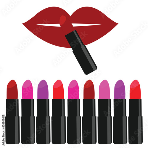 lipsticks and lip vector design