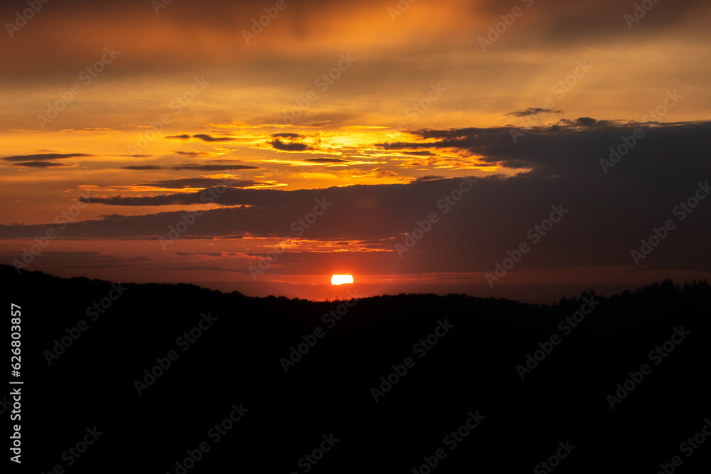 sunset in the mountains