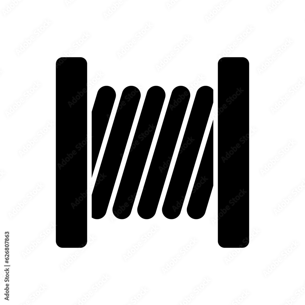 Wired power cable roll icon Wired power cable roll icon
