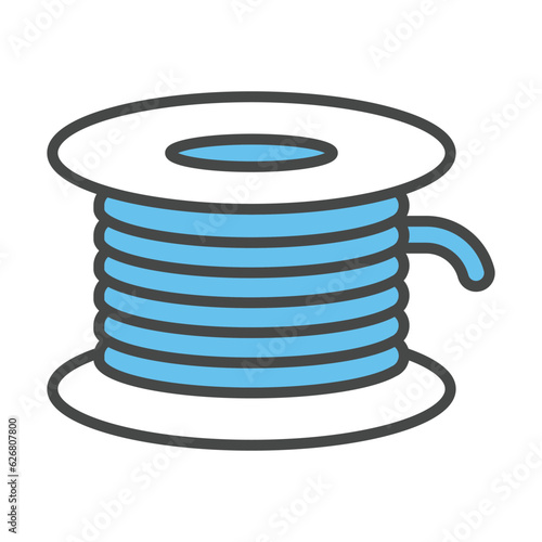Wired power cable roll icon