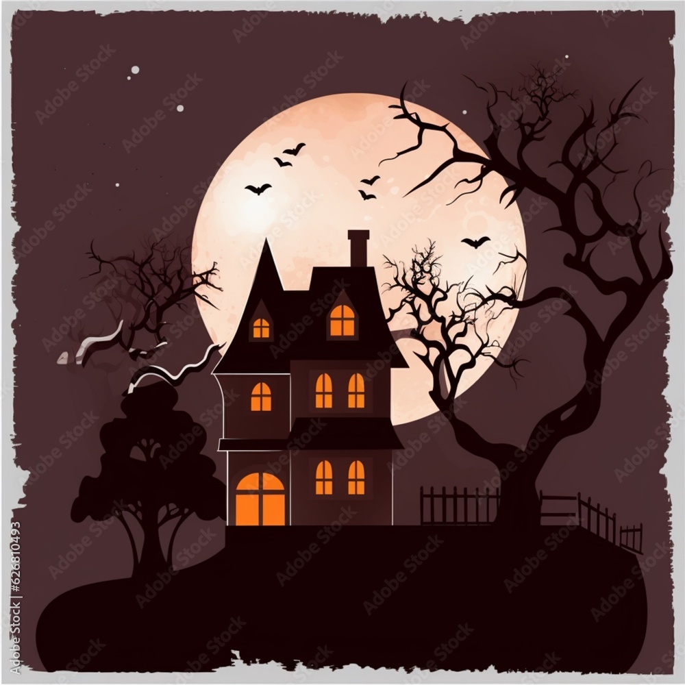 Halloween Haunted House, Generative with Ai