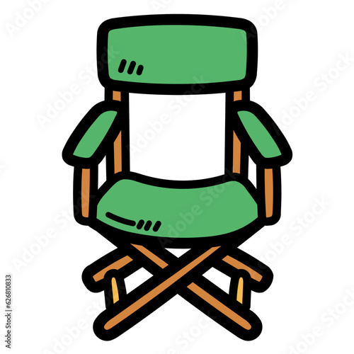 director chair filled outline icon style