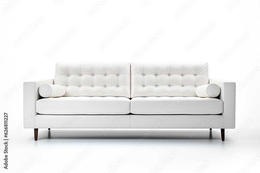 Modern sofa on isolated white background Generative AI