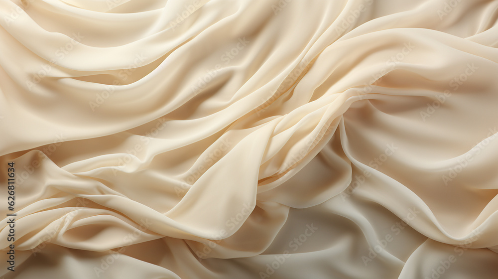 Abstract beige, pastel background. Crumpled textile texture with many folds. Generative Ai Abstract beige, pastel background. Crumpled textile texture with many folds. Generative Ai