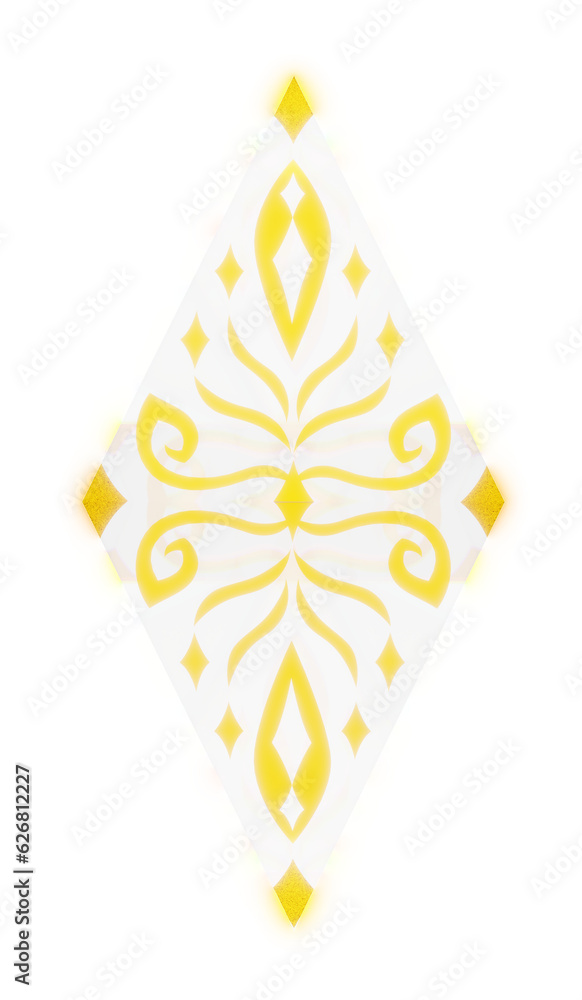 Obraz premium Octahedron Diamond Glass with Golden Pattern.