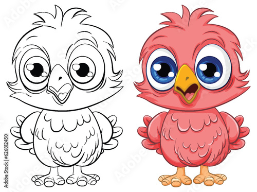 Cute owl chick cartoon isolated