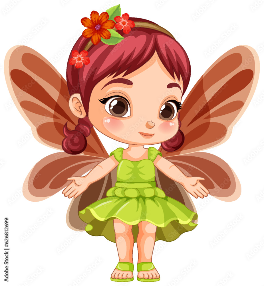 Cute Fairy Girl Cartoon Character Vector Cute Fairy Girl Cartoon Character Vector