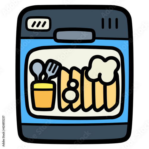 dishwasher filled outline icon style