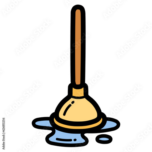 plunger filled outline icon style