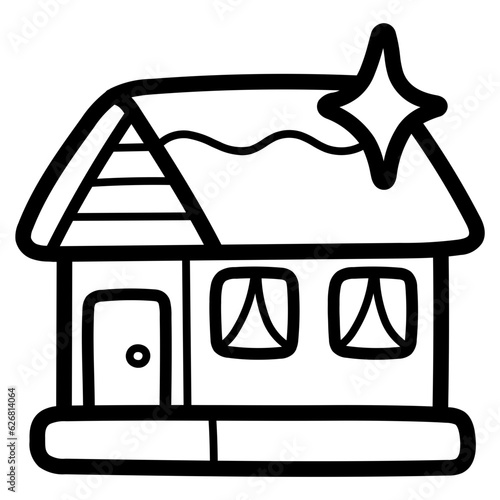 house Cleaning line icon style