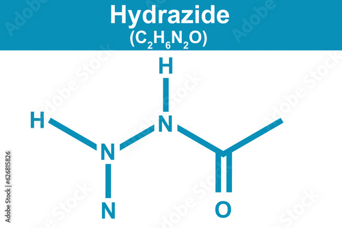 Chemistry illustration of Hydrazide in blue photo