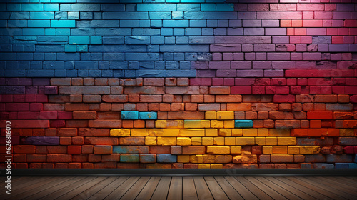 Rainbow wall. Generative Ai