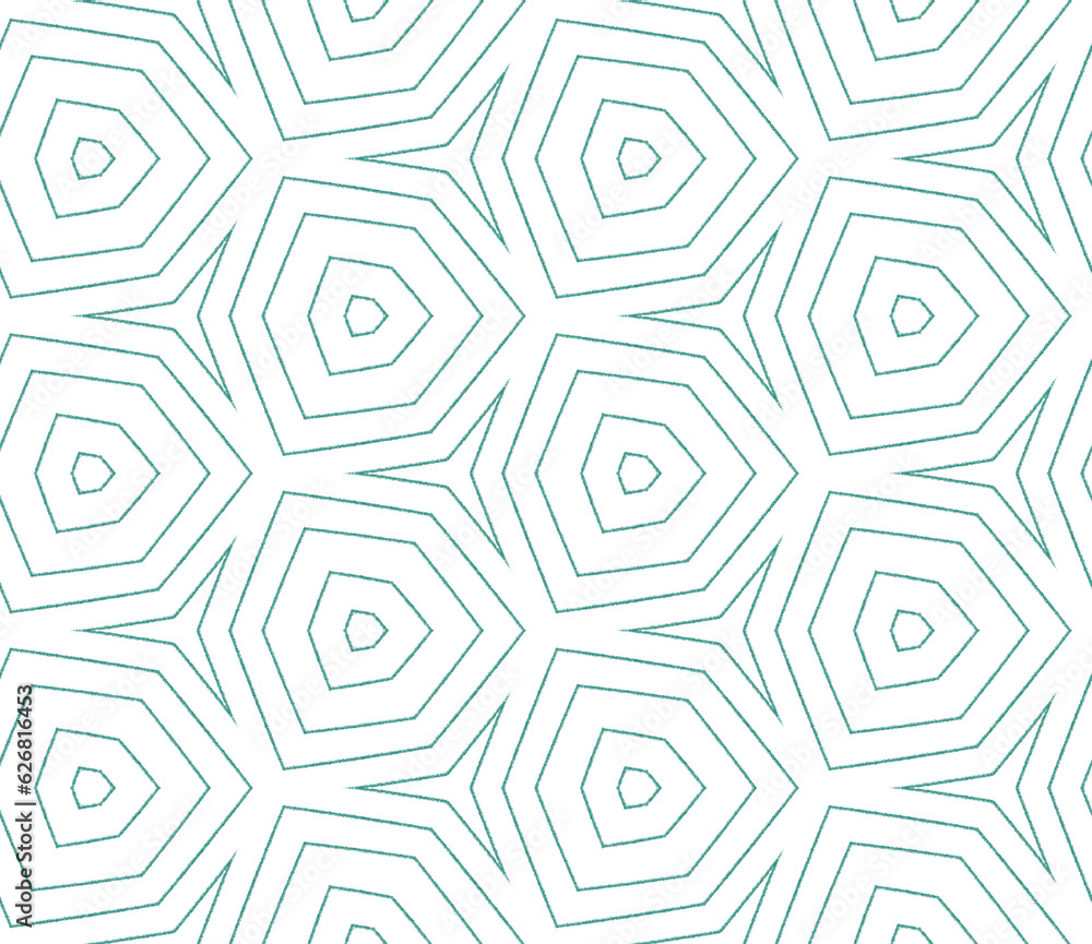 Textured stripes pattern. Turquoise symmetrical