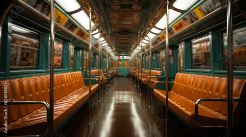 View of subway interior. Generative Ai