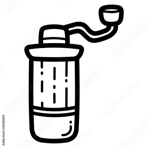 coffee grinder line icon style