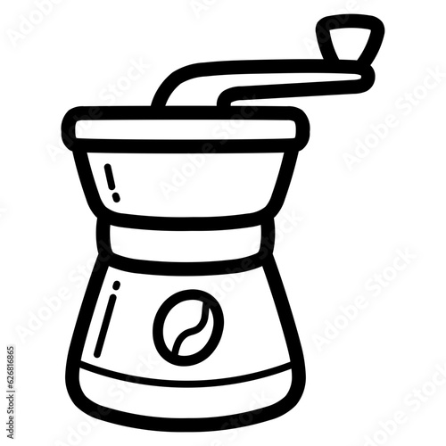 coffee grinder line icon style